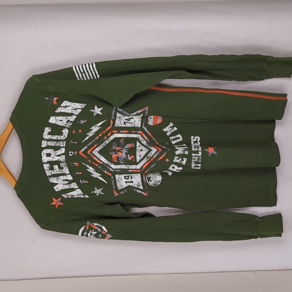 AMERICAN FIGHTER Affliction Green Long Sleeve Thermal Shirt - Picture 3 of 4